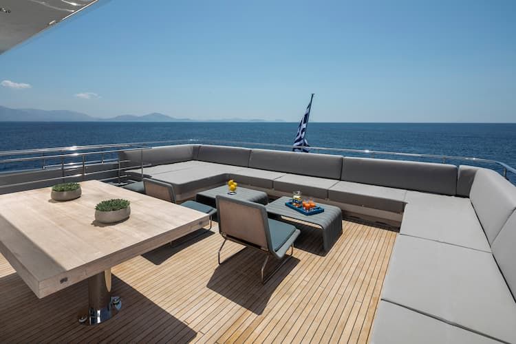 superyacht deck, superyacht rental Greece, luxury spaces