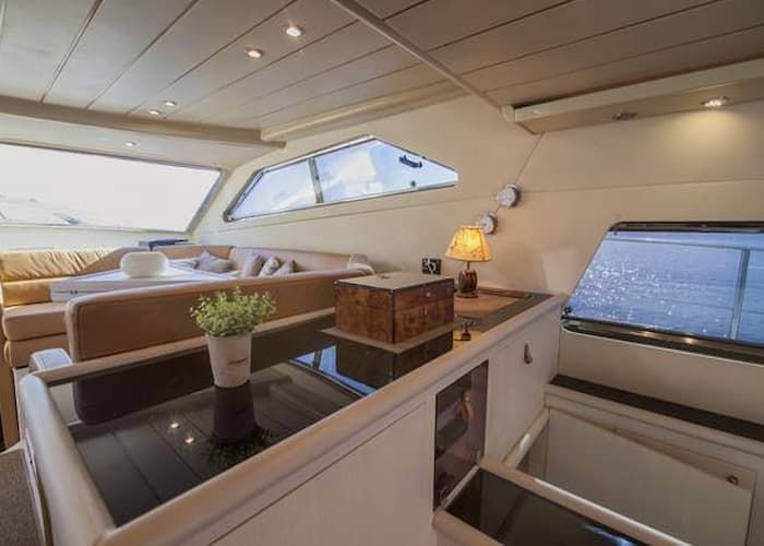 yacht interior, rent yacht Mykonos, yacht rentals