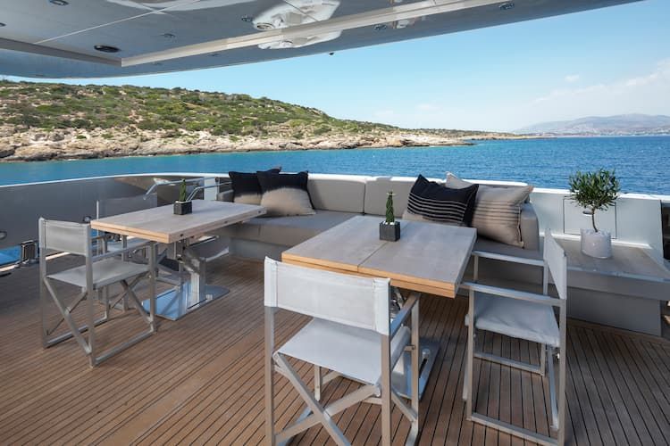 yacht relaxing, outer yacht spaces, yacht spaces