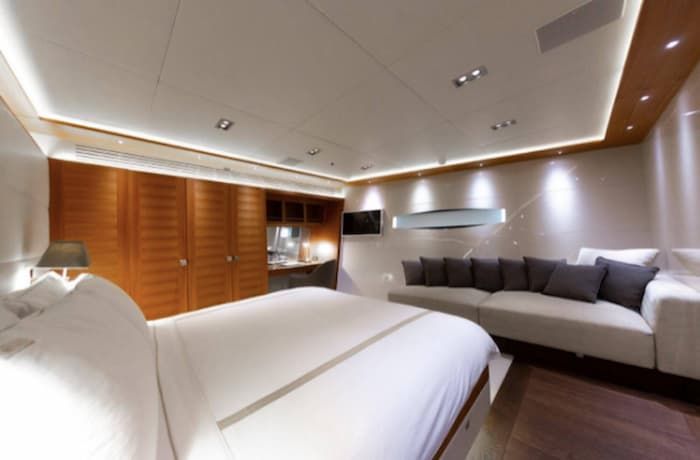 yacht bedroom, yacht accommodation, luxury living