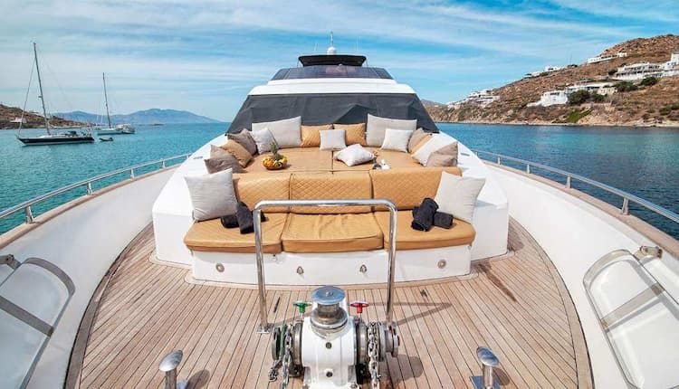 yacht deck, yacht charter Mykonos, day charter Mykonos