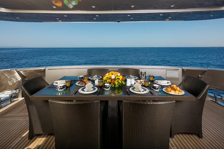 Luxury Yacht, fine dining, Greece Yacht