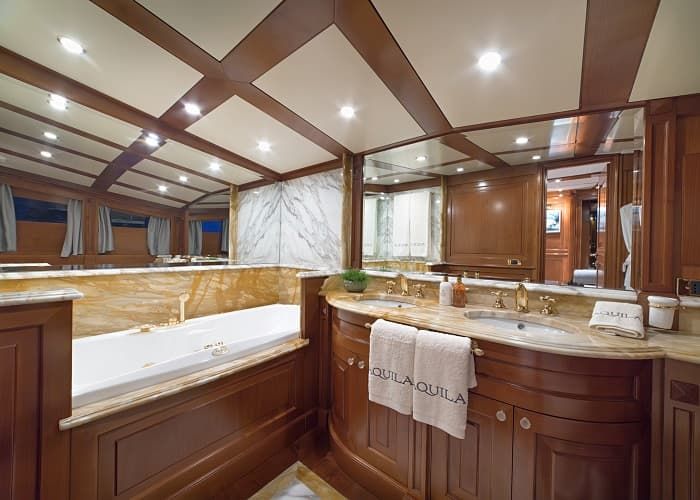 Yacht bathroom, luxury bathroom, Athens yacht