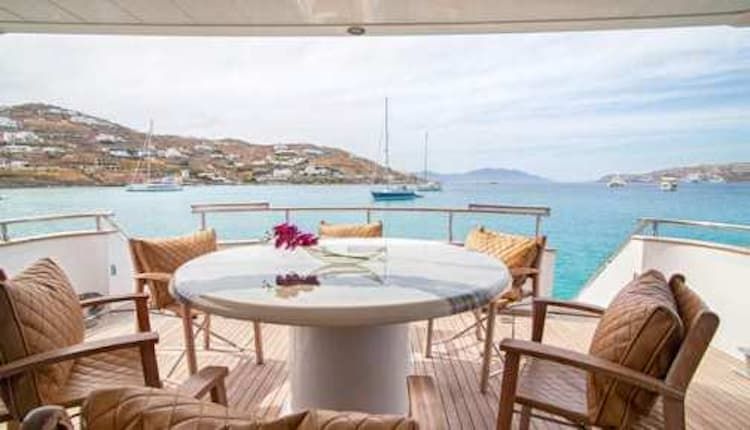 yacht spaces, yacht exterior, luxury yacht rentals Mykonos