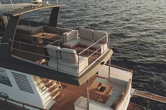 private yacht deck, luxury yacht deck, yacht Mykonos