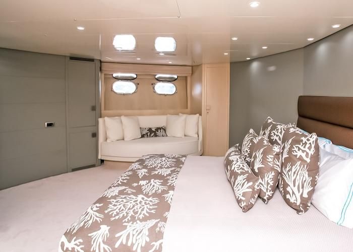 superyacht accommodation, superyacht master cabin, luxury living