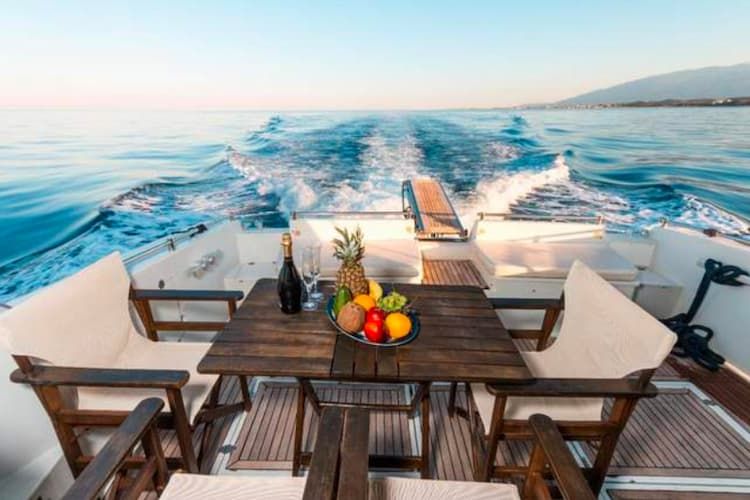 yacht exterior, yacht spaces, rent yachts Mykonos