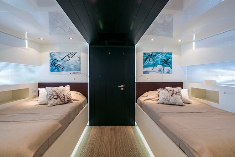 yacht bedrooms, luxury yacht accommodation
